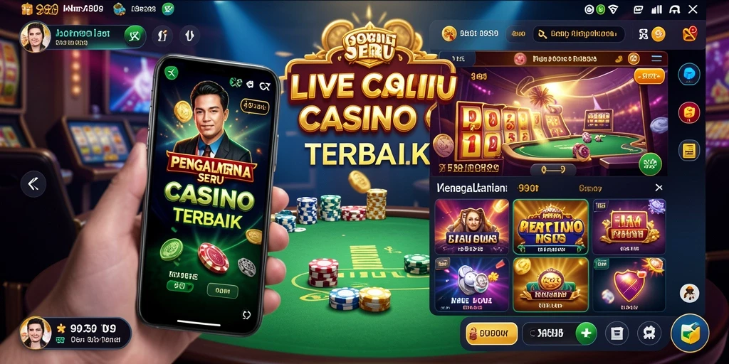Screenshot gameplay Live Casino yang mendebarkan dan interaktif.