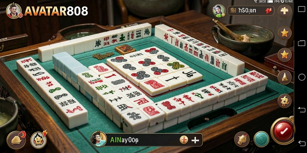 Tampilan menarik dari gameplay Mahjong di AVATAR808.