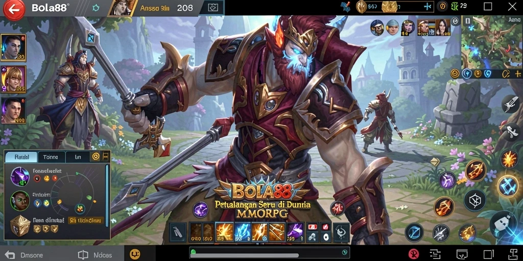 Screenshot gameplay MMORPG BOLA88 yang menampilkan aksi seru.
