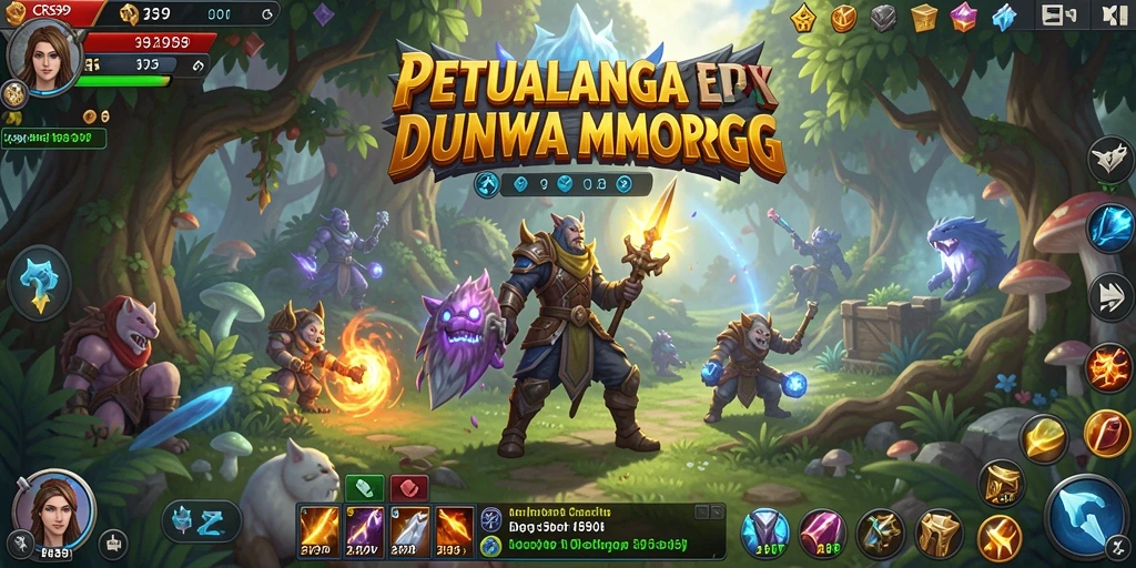 Screenshot gameplay CRS99 yang menunjukkan pertarungan seru dalam dunia MMORPG.