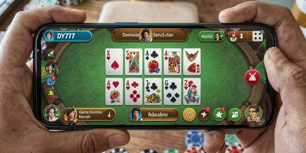 Tampilan gameplay menegangkan dalam permainan Domino DY777.