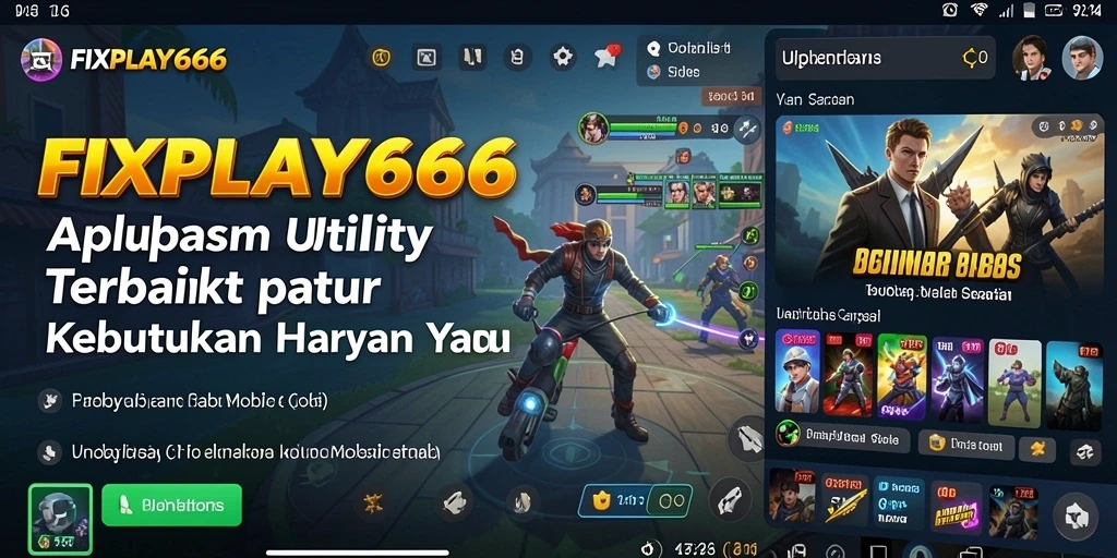 Tangkapan layar fitur unggulan FIXPLAY666 yang menunjukkan antarmuka aplikasi Utility.