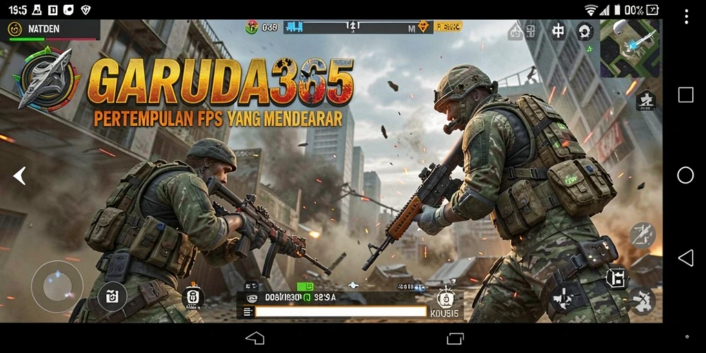 Screenshot GARUDA365 menampilkan aksi pertempuran yang intens dan grafik yang memukau.
