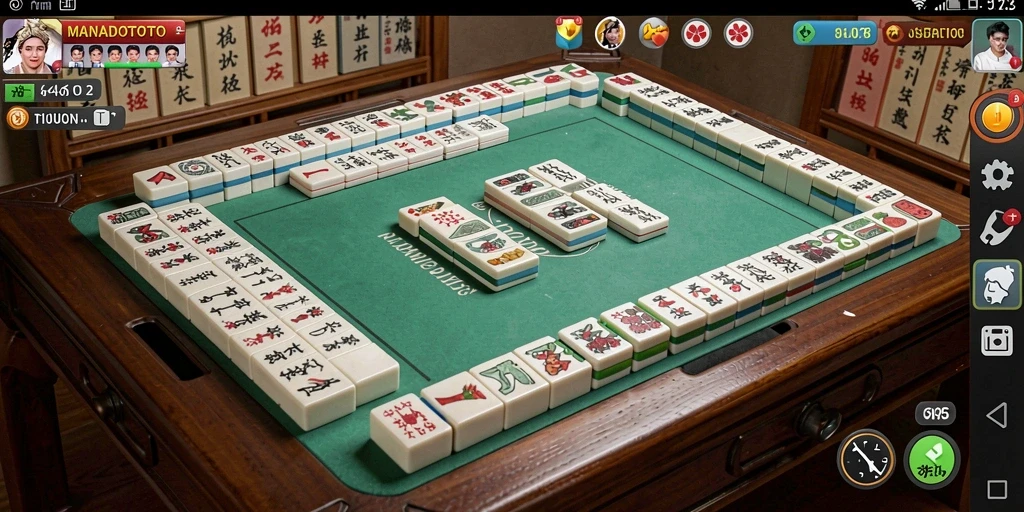 Screenshot MANADOTOTO menunjukkan pengalaman gameplay Mahjong yang seru.