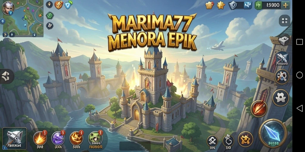 Tampilan gameplay menara pertahanan MARIMA77 yang menantang.