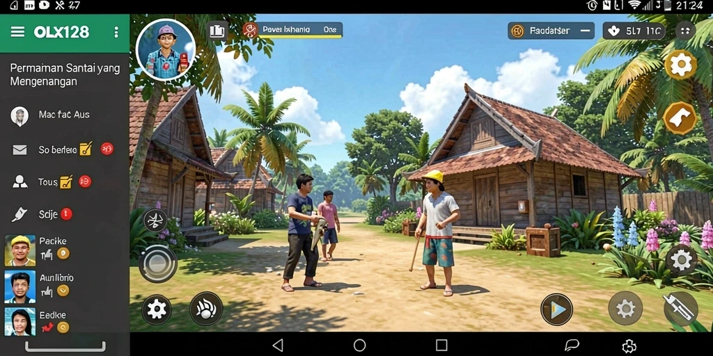 Tampilan menarik dari gameplay OLX128 yang seru dan santai.