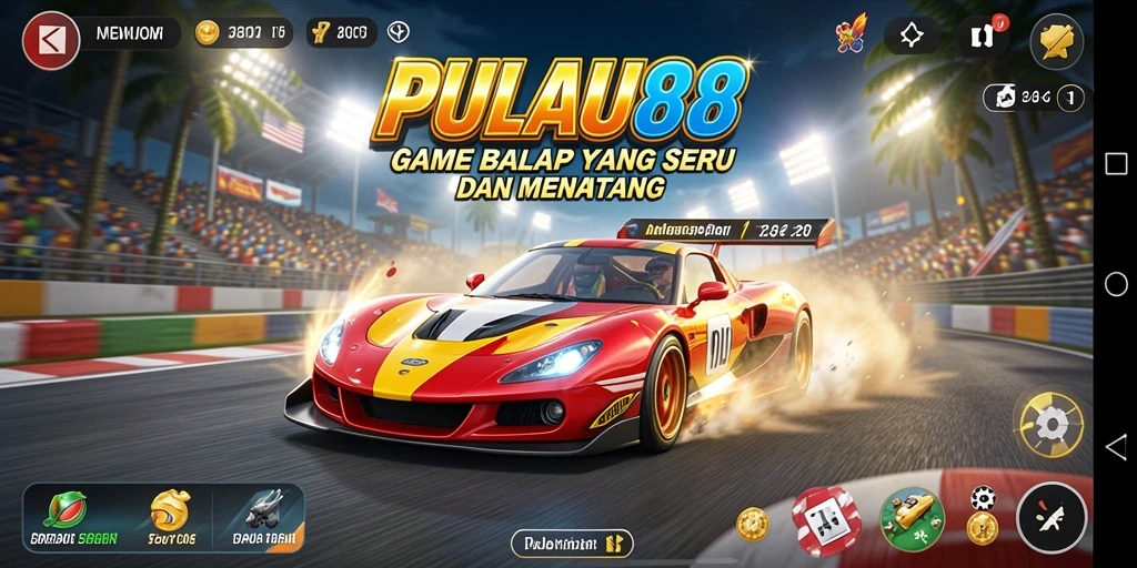 Gameplay PULAU88 yang seru dan penuh adrenalin saat balapan.