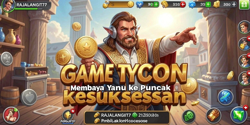 Tampilan gameplay RAJALANGIT77 menampilkan momen menciptakan kerajaan bisnis.