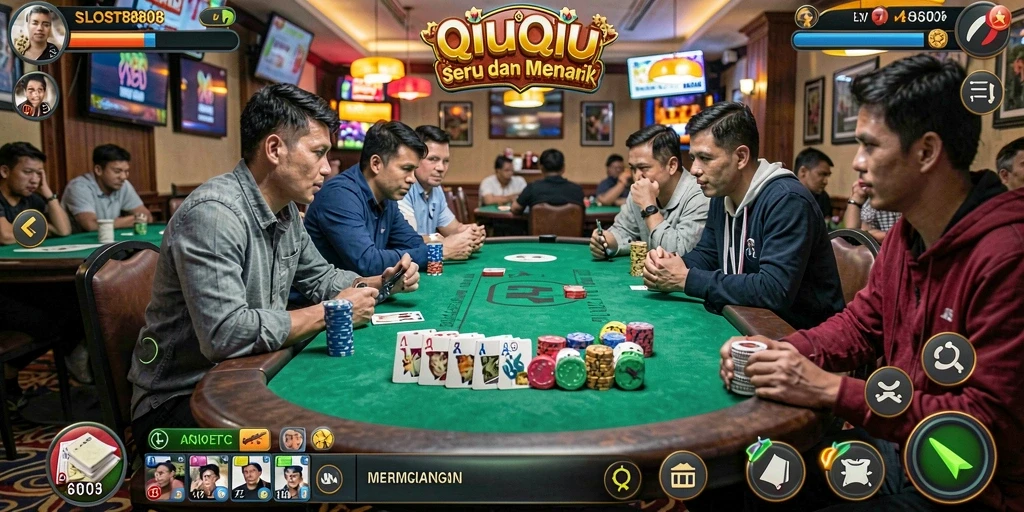 Screenshot gameplay QiuQiu yang menampilkan sesi permainan yang mendebarkan.