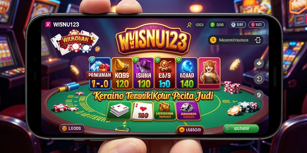 Screenshot utama WISNU123 menampilkan tampilan gameplay kasino yang mengasyikkan.