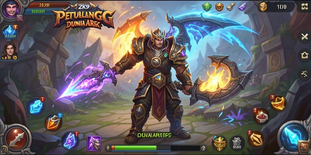 Screenshot gameplay ZK9 yang menunjukkan pertarungan seru